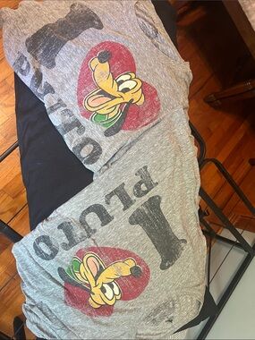 Disney Gray Pluto Heart Graphic Tee